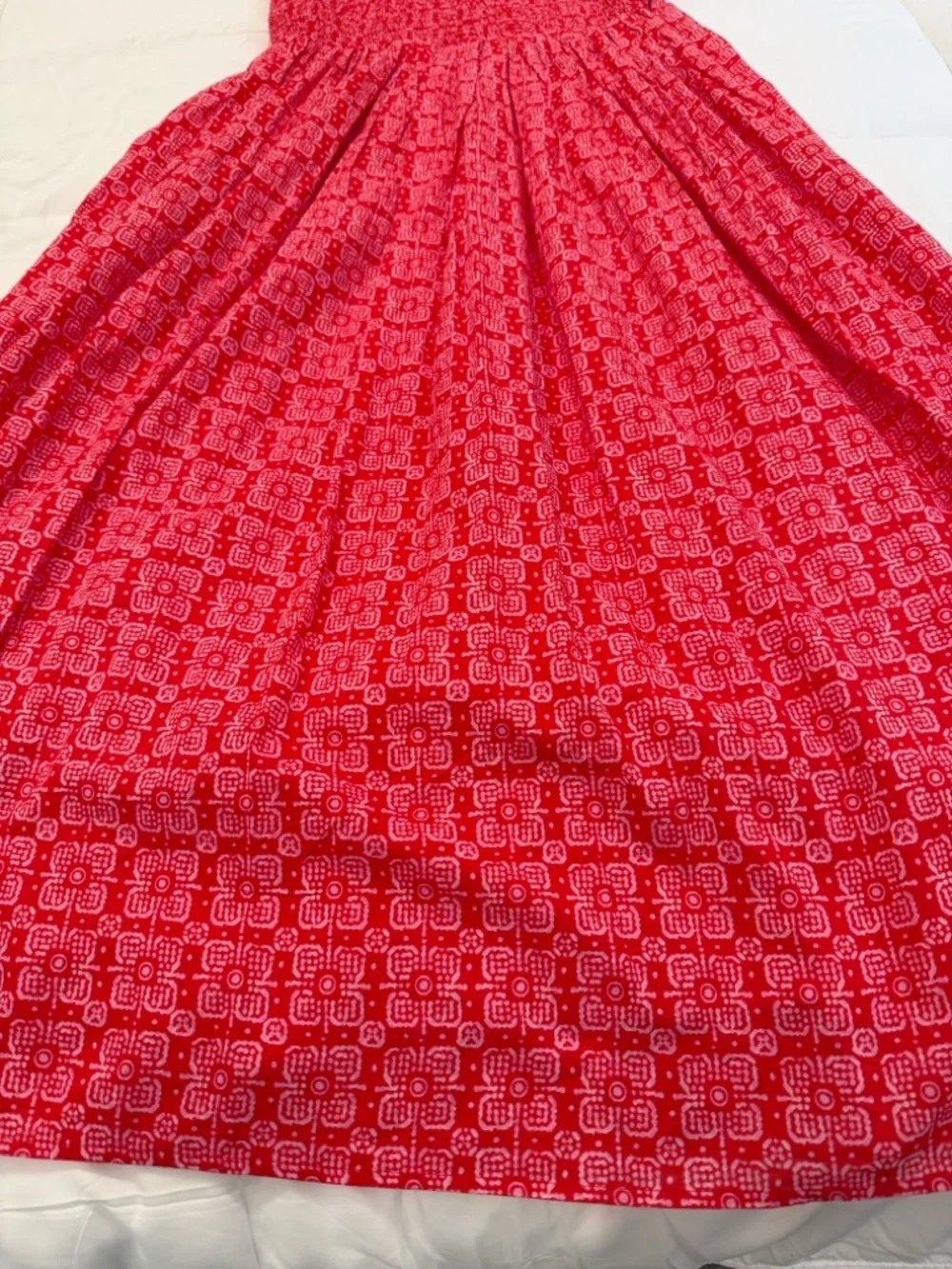 ❤️NWT❤️ J.Crew Factory • Smocked
Boatneck Midi Dress Cerise Lotus • Small - Picture 10 of 14